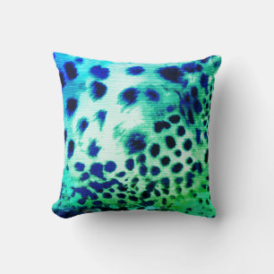 Cojín decorativo de impresión de leopardo verde ex