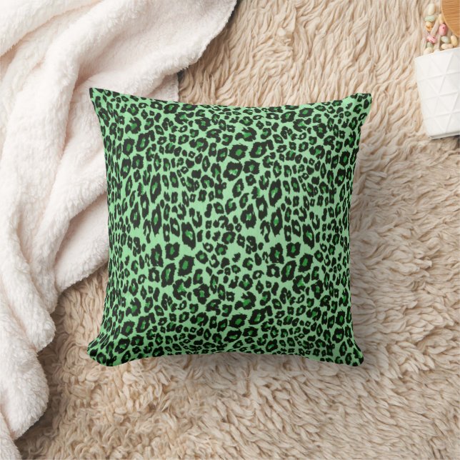 Cojín decorativo de impresión de leopardo verde sa (Manta)