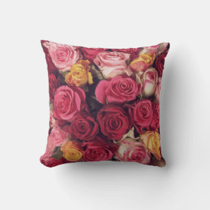 Cojín decorativo de impresión de Rosa multicolor