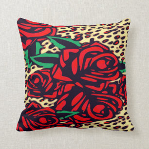 Cojín decorativo de impresión en animales de Rosa
