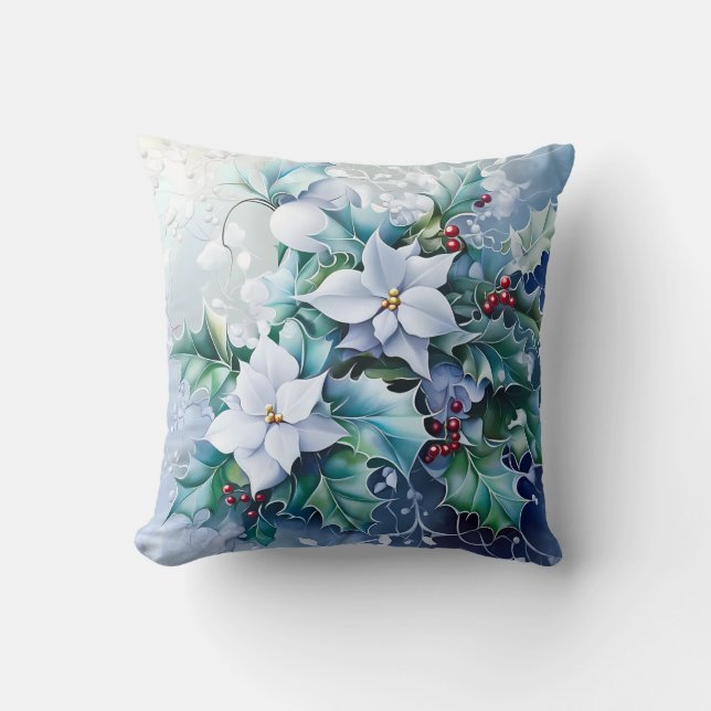 Cojín decorativo de invierno azul (Anverso)