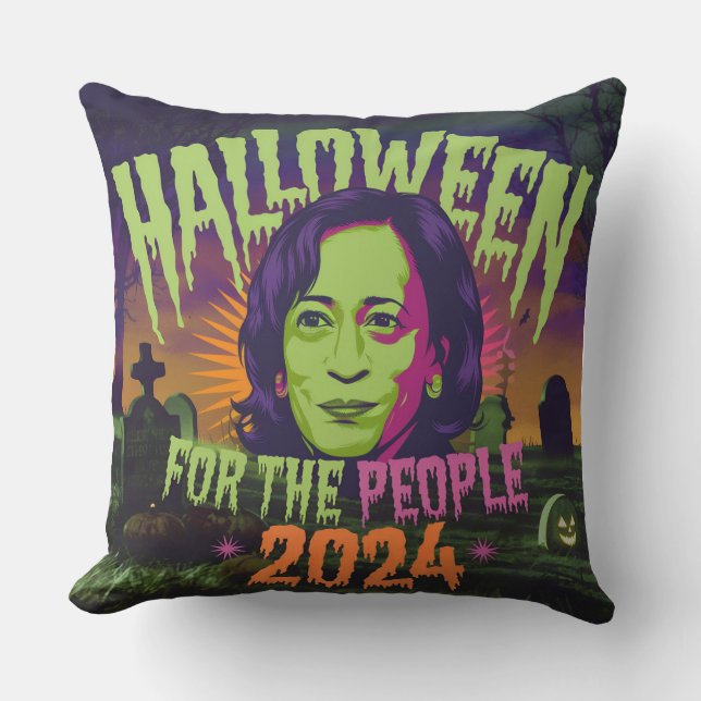 Cojín decorativo de Kamala Halloween: Nuevo modelo (Anverso)