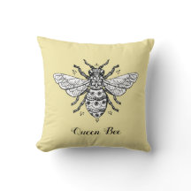 Cojín decorativo de la abeja reina el | del panal