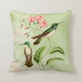 Cojín decorativo de la acuarela del colibrí de la