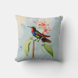 Cojín decorativo de la acuarela del colibrí del