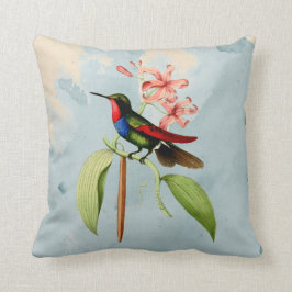Cojín decorativo de la acuarela del colibrí del