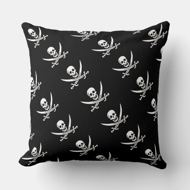 Cojín Decorativo De la "almohada del pirata bandera de Jack del (Anverso)