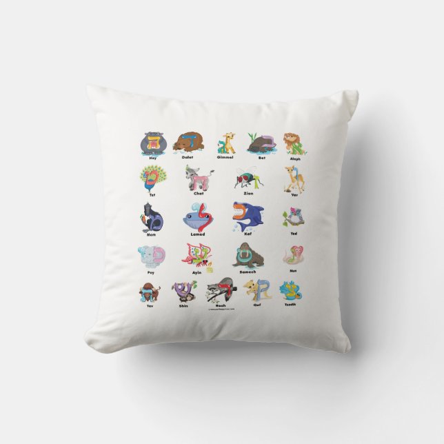 Cojín decorativo de la apuesta de Aleph del hebreo (Anverso)