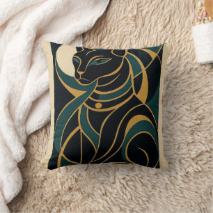 Cojín decorativo de la diosa del gato bastet