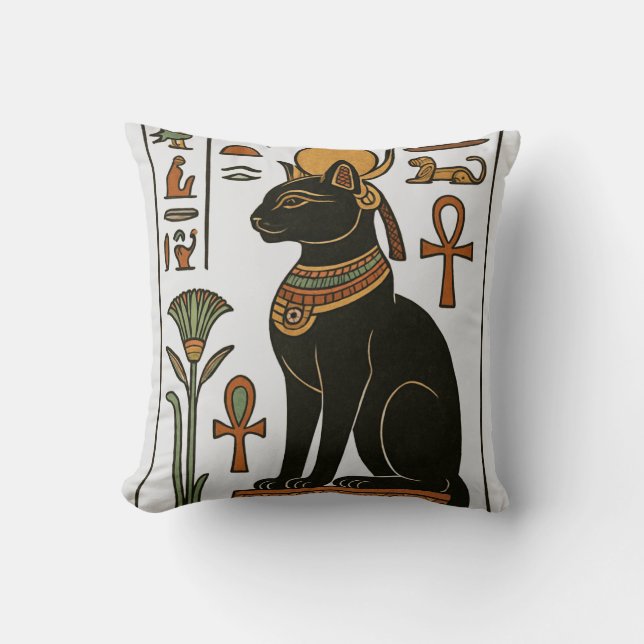 Cojín decorativo de la diosa egipcia de Bastet (Anverso)