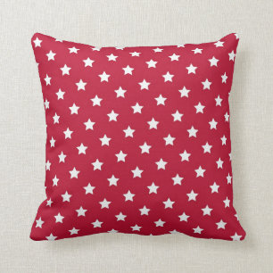Cojín decorativo de la estrella roja y azul