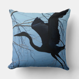 Cojín decorativo de la garza azul (20" x 20")