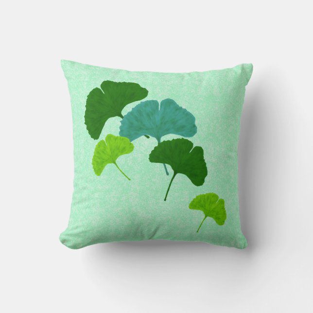 Cojín decorativo de la hoja de Biloba del Ginkgo (Anverso)