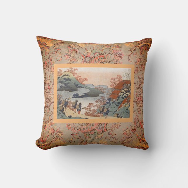 Cojín decorativo de la IMPRESIÓN del JAPONÉS (Anverso)