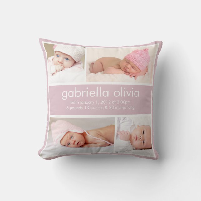 Cojín decorativo de la invitación del nacimiento (Anverso)