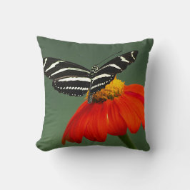 Cojín decorativo de la mariposa de cebra longwing