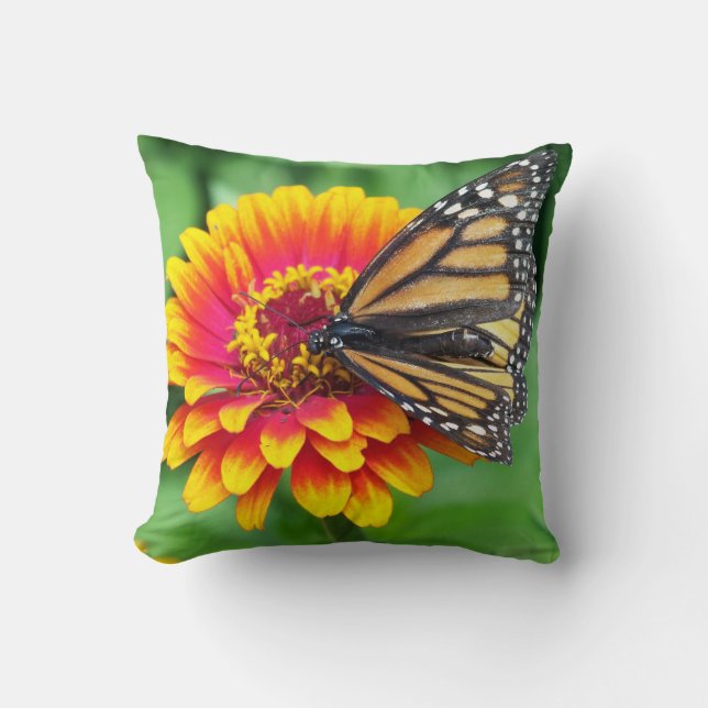 Cojín decorativo de la mariposa de monarca (Anverso)