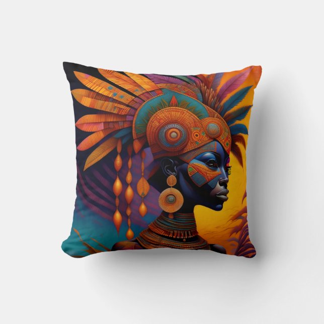 Cojín decorativo de la mujer africana (Anverso)