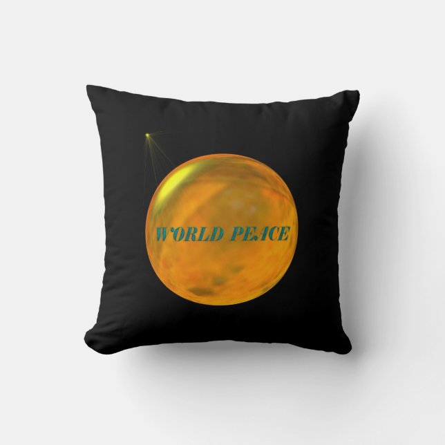 Cojín decorativo de la paz de mundo (Anverso)