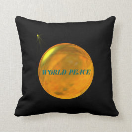 Cojín decorativo de la paz de mundo