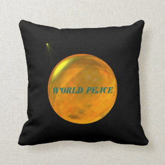 Cojín decorativo de la paz de mundo