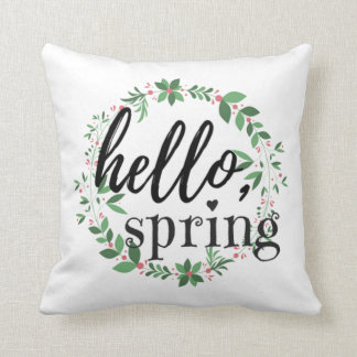 Cojín decorativo de la primavera - hola, primavera