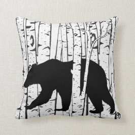 Cojín decorativo de la Selva Birch de oso Negro y 