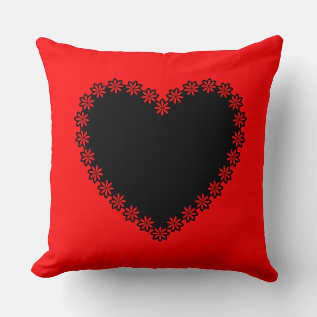 Cojín decorativo de la silueta "te ama" de corazón (Anverso)