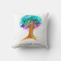 Cojín decorativo de la Unidad del Amor del Árbol d