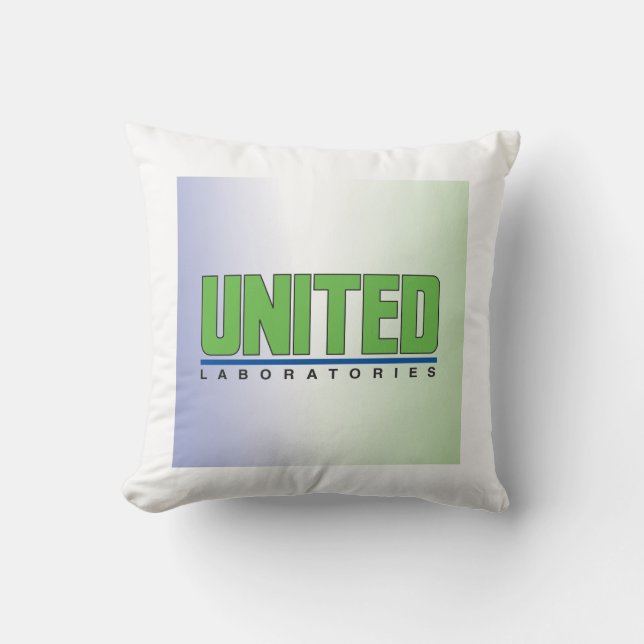 Cojín decorativo de Laboratorios Unidos (Anverso)