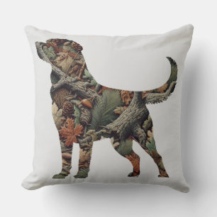 Cojín decorativo de Labrador con camuflaje