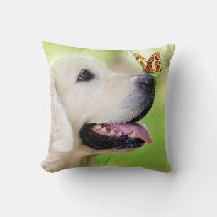 Cojín decorativo De Labrador Y Mariposa