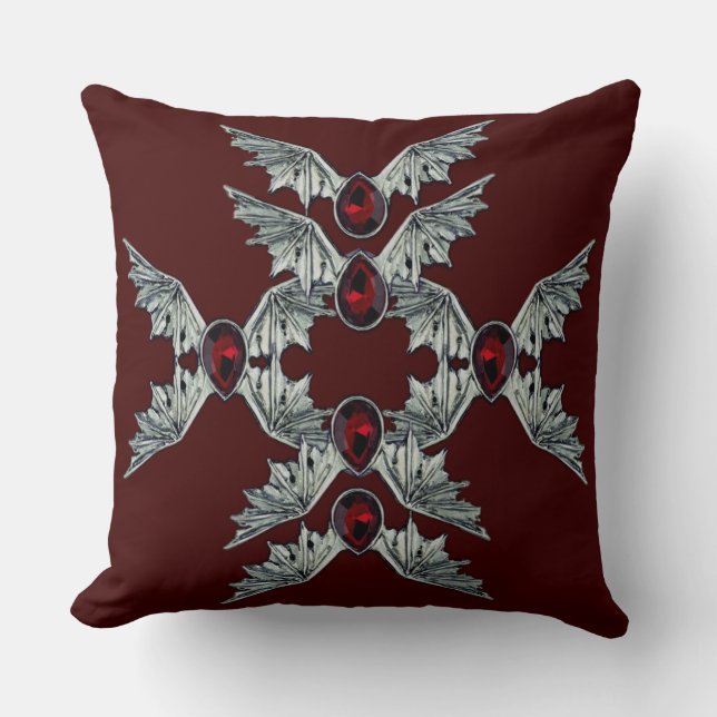 Cojín decorativo de las alas de los murciélagos ro (Anverso)