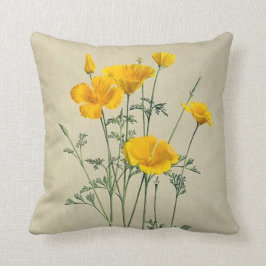 Cojín decorativo de las amapolas de California