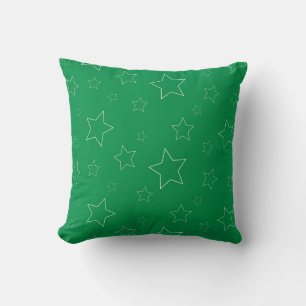 Cojín decorativo de las estrellas verdes