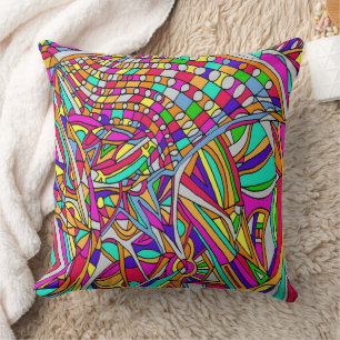 Cojín decorativo de las flores abstractas