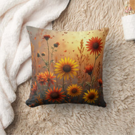 Cojín decorativo de las flores de otoño