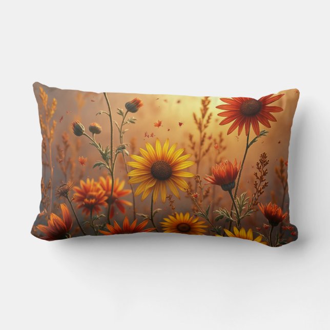 Cojín decorativo de las flores de otoño (Reverso )