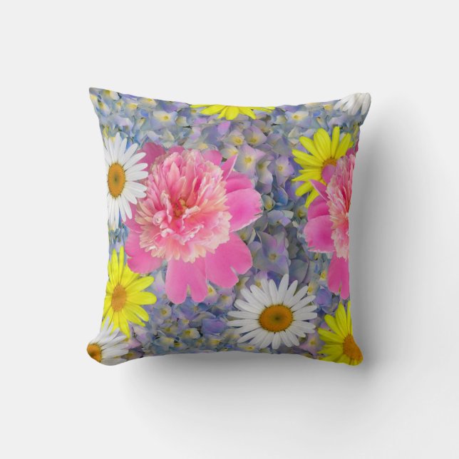 Cojín decorativo de las flores de verano (Anverso)