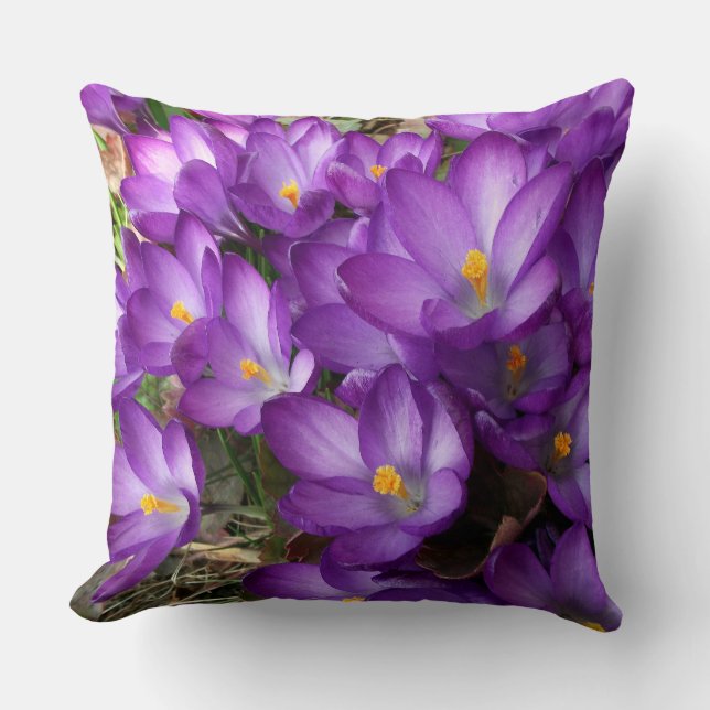 Cojín decorativo de las flores moradas (Anverso)