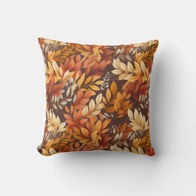 Cojín decorativo de las hojas de otoño (Anverso)