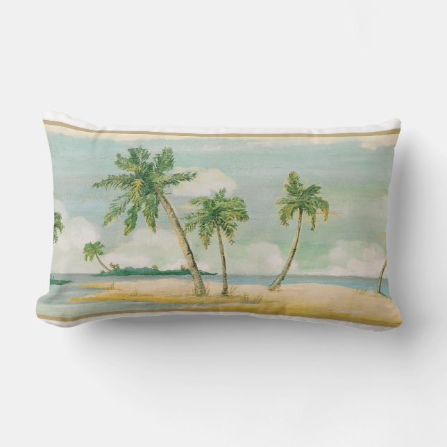 Cojín decorativo de las palmeras de la playa (Anverso)