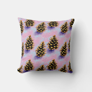 Cojín decorativo de las pineconas doradas