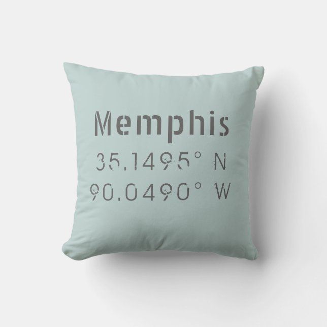 Cojín decorativo de latitud de longitud Memphis (Anverso)