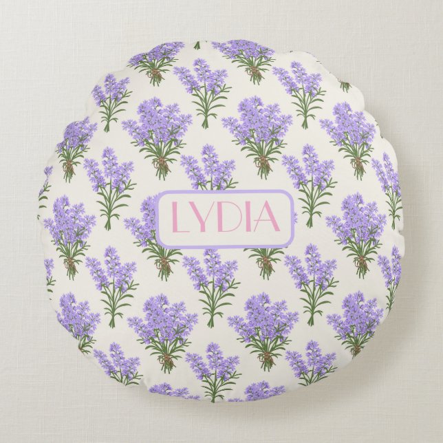 Cojín decorativo de lavanda de nombre personalizad (Anverso)
