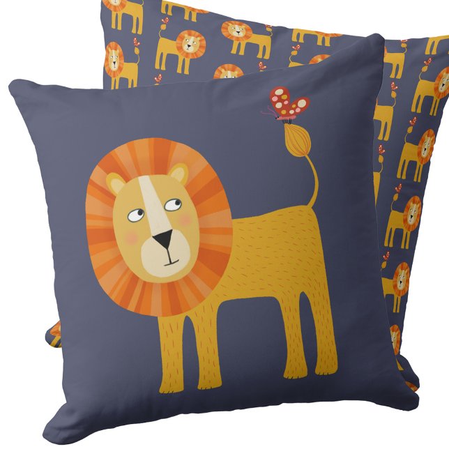 Cojín decorativo de León Cute (Fun lion reversible throw pillow)