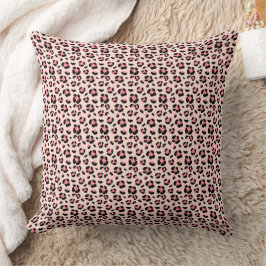 Cojín decorativo de leopardo rosa, Cojín decorativ