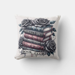 Cojín decorativo de libros moralmente gris oscuro