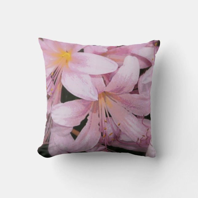 Cojín decorativo de Lily Pintada Rosa (Anverso)