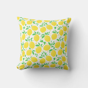 Cojín decorativo de limón amarillo